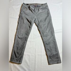 Rock Revival Mid Rise Womens 28 Gray Denim Boris Crop  Skinny Jeans